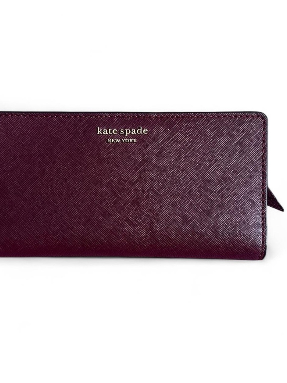 kate spade Zip-Around Saffiano Wallet in Burgundy